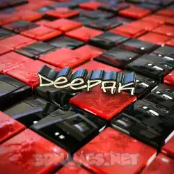deepak in Red Checkered style - 3D name wallpaper