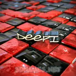 deepi in Red Checkered style - 3D name wallpaper