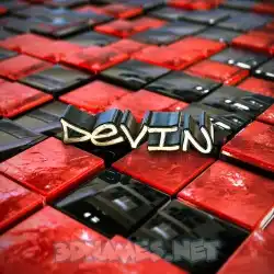 devin in Red Checkered style - 3D name wallpaper