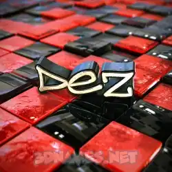 dez in Red Checkered style - 3D name wallpaper