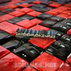 dheerendra in Red Checkered style - 3D name wallpaper