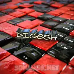 digesh in Red Checkered style - 3D name wallpaper