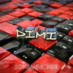dimi in Red Checkered style - 3D name wallpaper