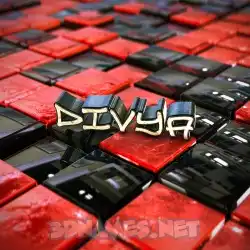 divya in Red Checkered style - 3D name wallpaper