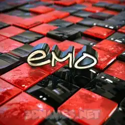emo in Red Checkered style - 3D name wallpaper