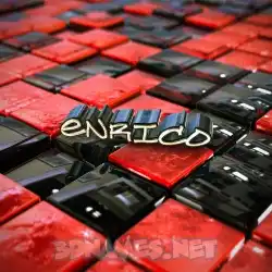 enrico in Red Checkered style - 3D name wallpaper