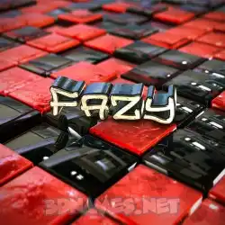 fazy in Red Checkered style - 3D name wallpaper