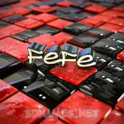 fefe in Red Checkered style - 3D name wallpaper