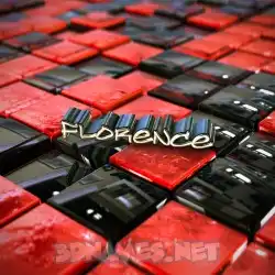 florence in Red Checkered style - 3D name wallpaper