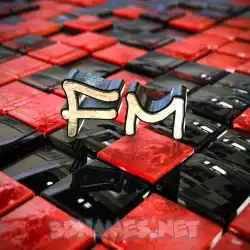 fm in Red Checkered style - 3D name wallpaper