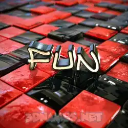 fun in Red Checkered style - 3D name wallpaper