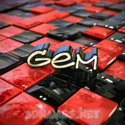 gem in Red Checkered style - 3D name wallpaper