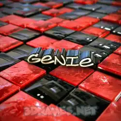 genie in Red Checkered style - 3D name wallpaper