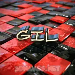 gil in Red Checkered style - 3D name wallpaper