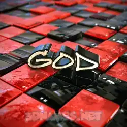 god in Red Checkered style - 3D name wallpaper