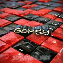 gomsy in Red Checkered style - 3D name wallpaper