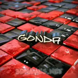 gonda in Red Checkered style - 3D name wallpaper