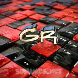 gr in Red Checkered style - 3D name wallpaper