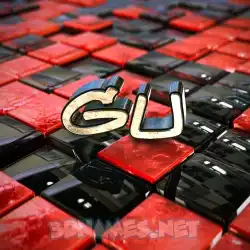 gu in Red Checkered style - 3D name wallpaper