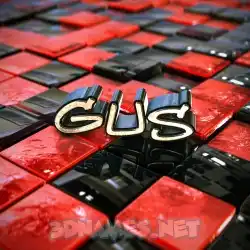 gus in Red Checkered style - 3D name wallpaper