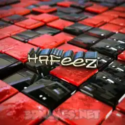 hafeez in Red Checkered style - 3D name wallpaper