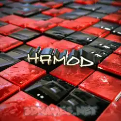 hamod in Red Checkered style - 3D name wallpaper