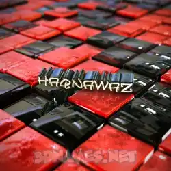 haqnawaz in Red Checkered style - 3D name wallpaper