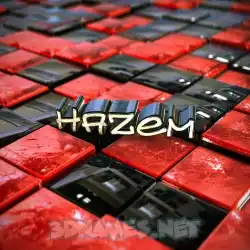 hazem in Red Checkered style - 3D name wallpaper