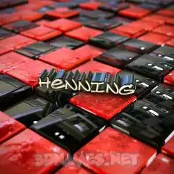 henning in Red Checkered style - 3D name wallpaper