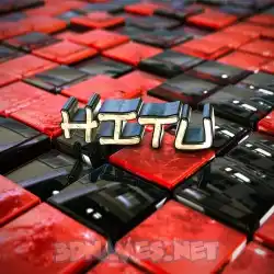hitu in Red Checkered style - 3D name wallpaper