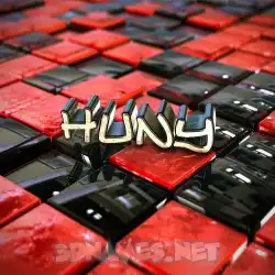 huny in Red Checkered style - 3D name wallpaper