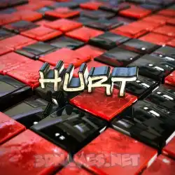 hurt in Red Checkered style - 3D name wallpaper