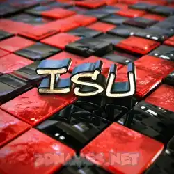 isu in Red Checkered style - 3D name wallpaper