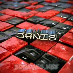 janis in Red Checkered style - 3D name wallpaper