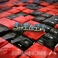 jhilik in Red Checkered style - 3D name wallpaper