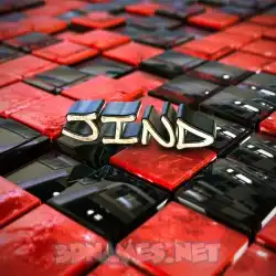 jind in Red Checkered style - 3D name wallpaper