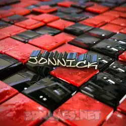 jonnick in Red Checkered style - 3D name wallpaper