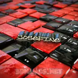 josefine in Red Checkered style - 3D name wallpaper