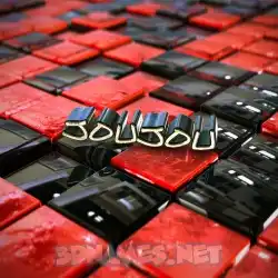 joujou in Red Checkered style - 3D name wallpaper