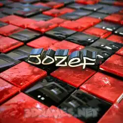 jozef in Red Checkered style - 3D name wallpaper