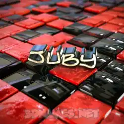 juby in Red Checkered style - 3D name wallpaper