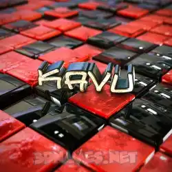 kavu in Red Checkered style - 3D name wallpaper