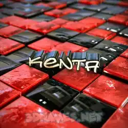 kenta in Red Checkered style - 3D name wallpaper