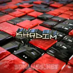 khadim in Red Checkered style - 3D name wallpaper
