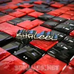 khaleel in Red Checkered style - 3D name wallpaper