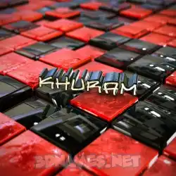 khuram in Red Checkered style - 3D name wallpaper