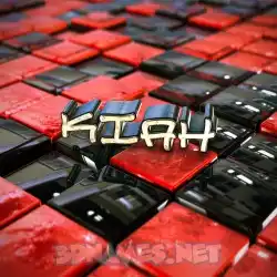 kiah in Red Checkered style - 3D name wallpaper