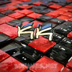 kk in Red Checkered style - 3D name wallpaper