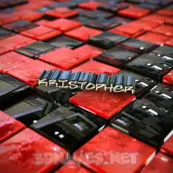 kristopher in Red Checkered style - 3D name wallpaper