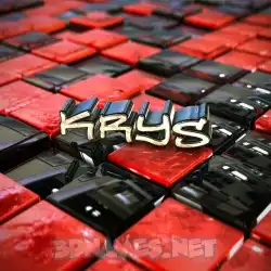 krys in Red Checkered style - 3D name wallpaper